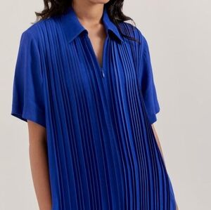 New Only Necessities Royal Blue button Up blouse Top Size 2X
